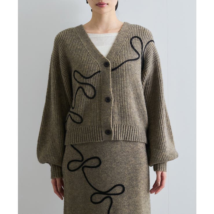 【WEB 一部店舗限定】リボンコード刺繍Vネックカーディガン【セットアップ対応】 | VIS  | 詳細画像20 