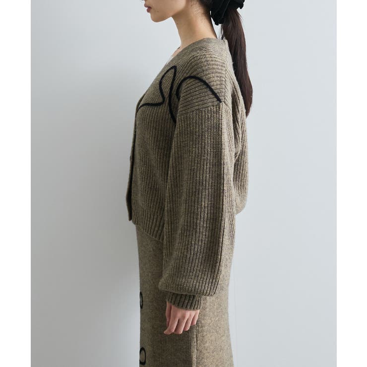 【WEB 一部店舗限定】リボンコード刺繍Vネックカーディガン【セットアップ対応】 | VIS  | 詳細画像21 