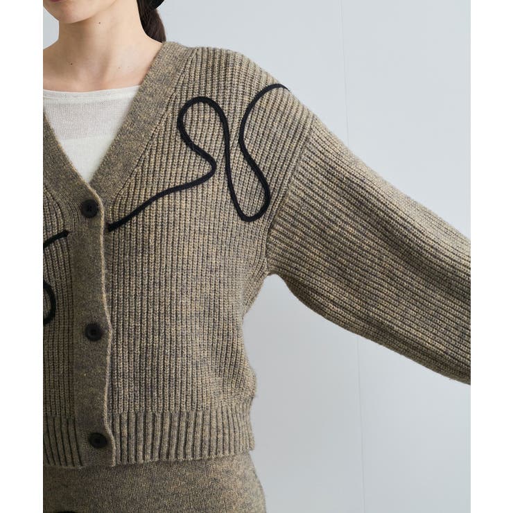 【WEB 一部店舗限定】リボンコード刺繍Vネックカーディガン【セットアップ対応】 | VIS  | 詳細画像24 