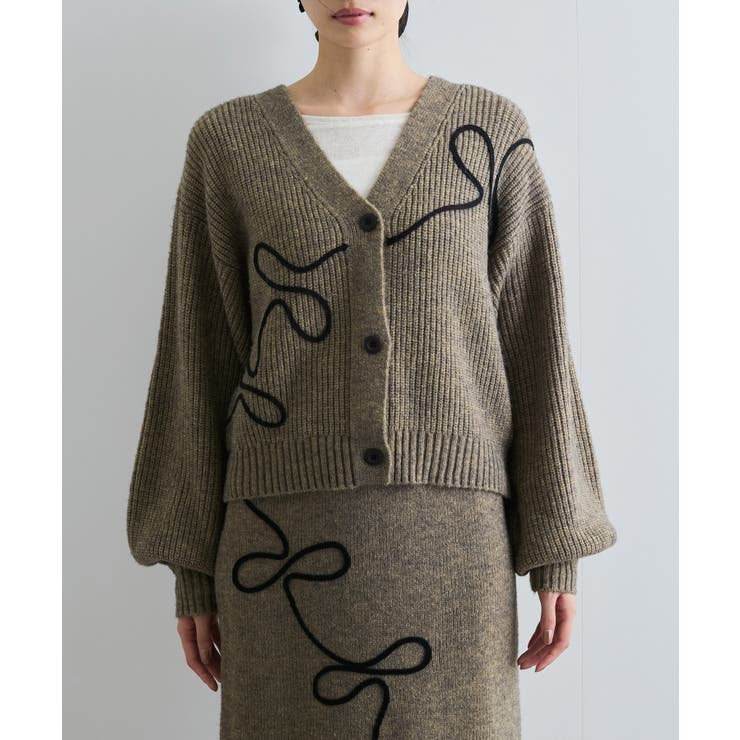 【WEB 一部店舗限定】リボンコード刺繍Vネックカーディガン【セットアップ対応】 | VIS  | 詳細画像30 