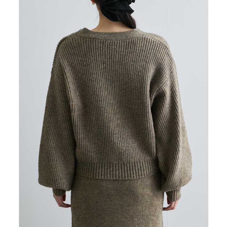 【WEB 一部店舗限定】リボンコード刺繍Vネックカーディガン【セットアップ対応】 | VIS  | 詳細画像32 