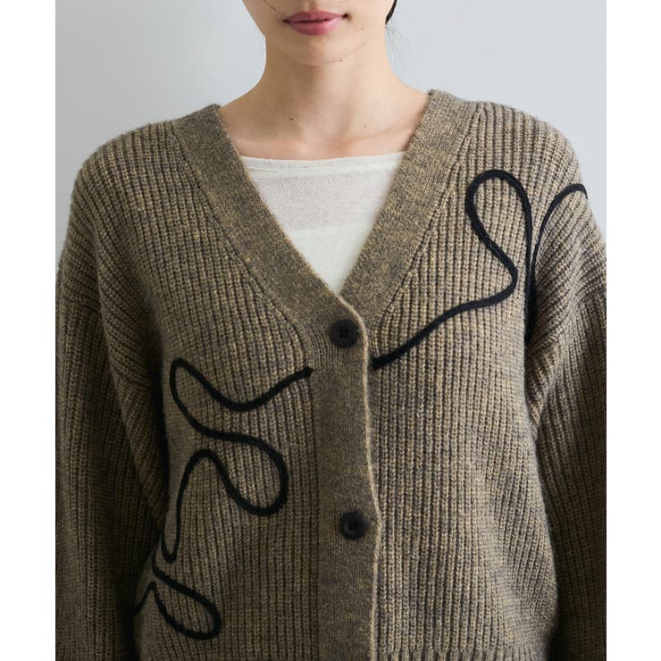 【WEB 一部店舗限定】リボンコード刺繍Vネックカーディガン【セットアップ対応】 | VIS  | 詳細画像33 