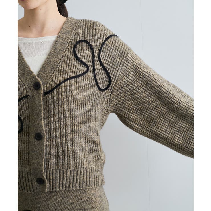 【WEB 一部店舗限定】リボンコード刺繍Vネックカーディガン【セットアップ対応】 | VIS  | 詳細画像34 