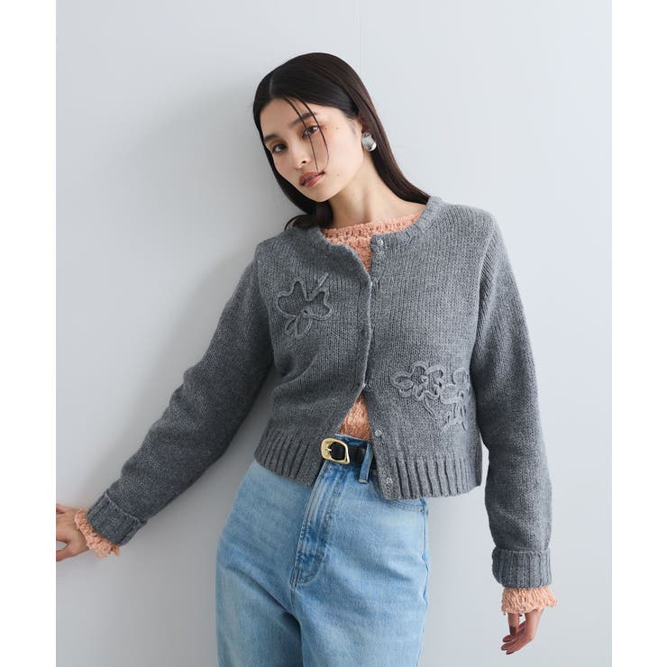 【WEB限定】刺繍フラワーカーディガン | VIS  | 詳細画像5 