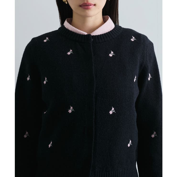 WEB/1部店舗限定】花刺繍ニットカーディガン[品番：VISW0047619]｜VIS
