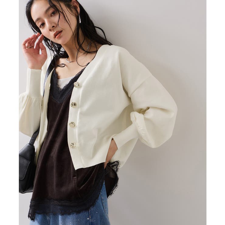 【WEB限定】メタル釦オーバーサイズカーディガン | VIS  | 詳細画像1 