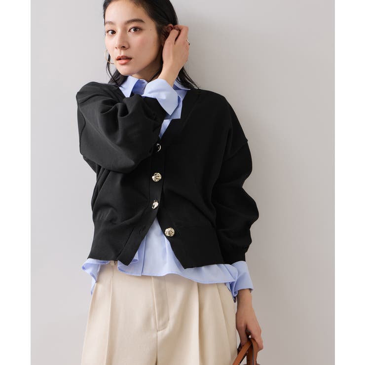 【WEB限定】メタル釦オーバーサイズカーディガン | VIS  | 詳細画像3 