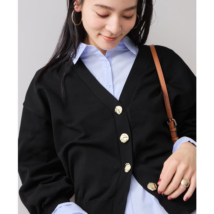 【WEB限定】メタル釦オーバーサイズカーディガン | VIS  | 詳細画像4 