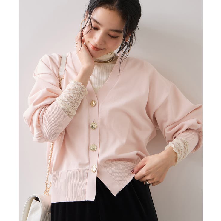 ピンク(63) | 【WEB限定】メタル釦オーバーサイズカーディガン | VIS 