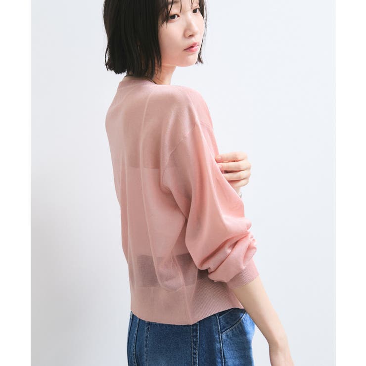 カーディガン 「WEB限定カラーあり・洗える」Vis/Peスパーク シアー カーディガン レディース WEB限定カラーあり・洗える】Vis/Peスパーク シアー