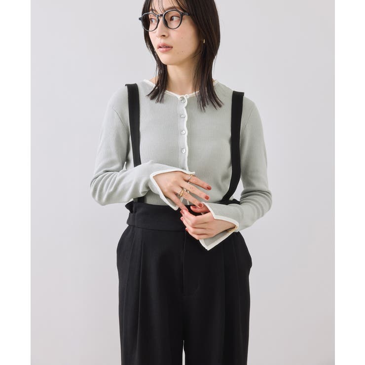 【WEB/一部店舗限定】配色メローバイカラーカーディガン | VIS  | 詳細画像16 