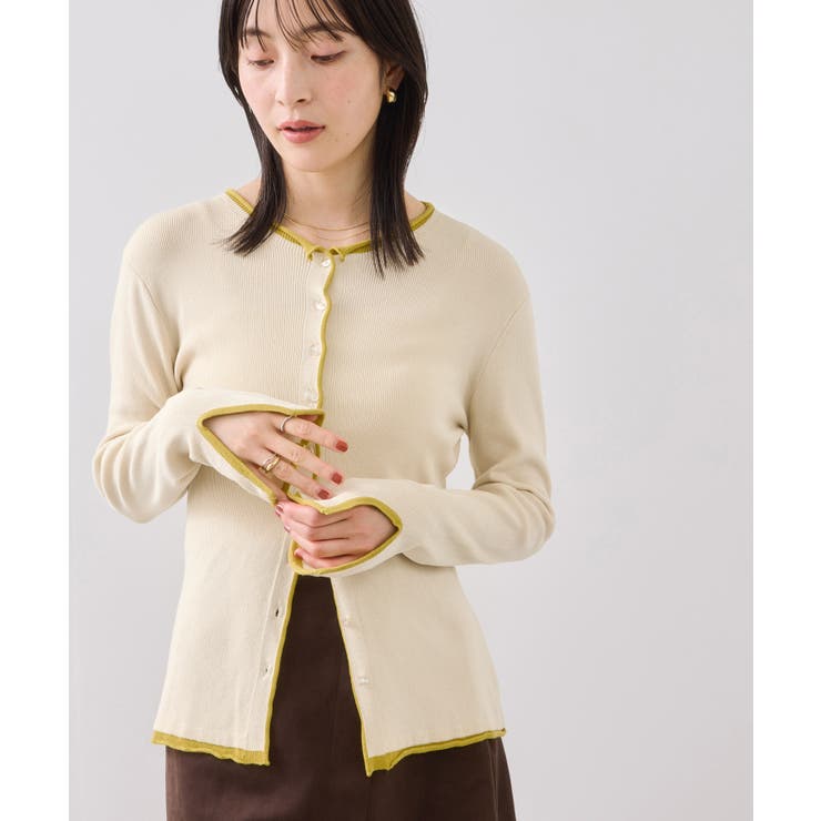 【WEB/一部店舗限定】配色メローバイカラーカーディガン | VIS  | 詳細画像21 