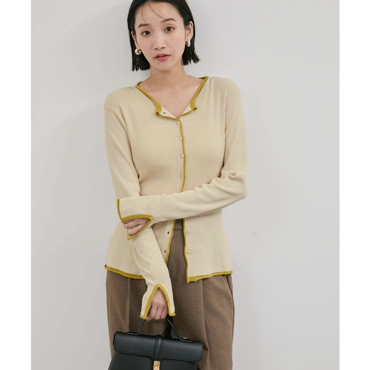 【WEB/一部店舗限定】配色メローバイカラーカーディガン | VIS  | 詳細画像26 