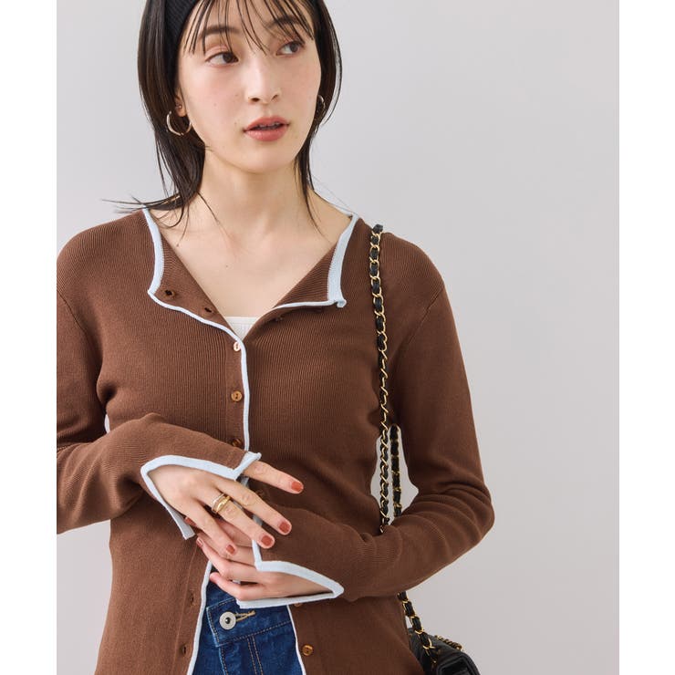 【WEB/一部店舗限定】配色メローバイカラーカーディガン | VIS  | 詳細画像28 