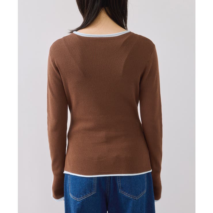 【WEB/一部店舗限定】配色メローバイカラーカーディガン | VIS  | 詳細画像35 