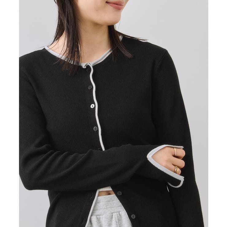 【WEB/一部店舗限定】配色メローバイカラーカーディガン | VIS  | 詳細画像6 