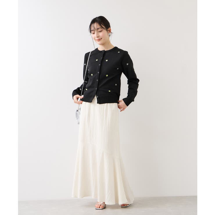 【WEB限定】フルーツ刺しゅうクルーネックカーディガン | VIS  | 詳細画像10 