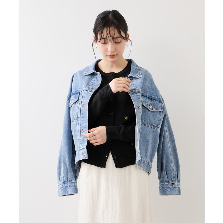 【WEB限定】フルーツ刺しゅうクルーネックカーディガン | VIS  | 詳細画像15 