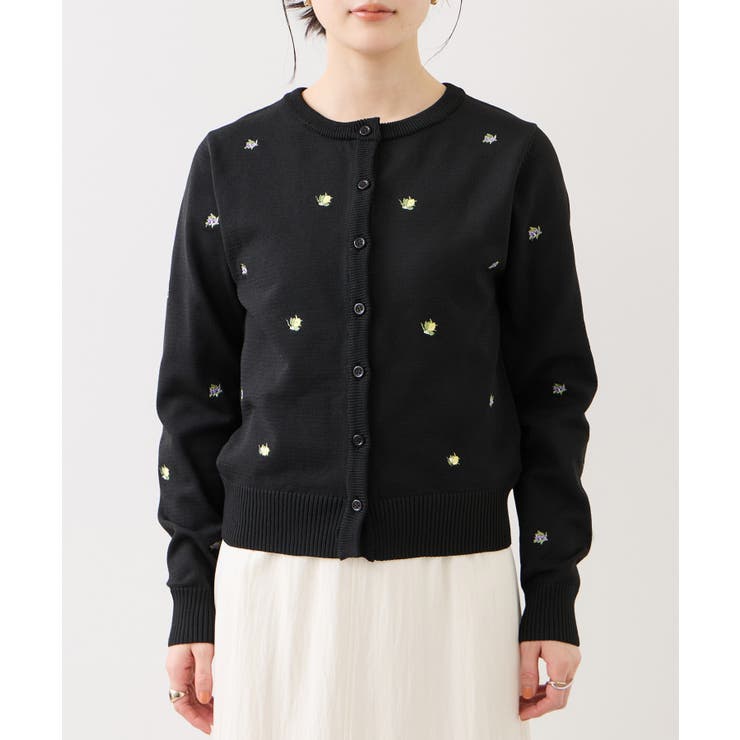 【WEB限定】フルーツ刺しゅうクルーネックカーディガン | VIS  | 詳細画像16 