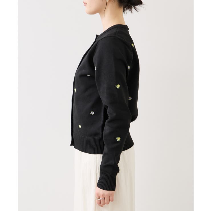 【WEB限定】フルーツ刺しゅうクルーネックカーディガン | VIS  | 詳細画像17 