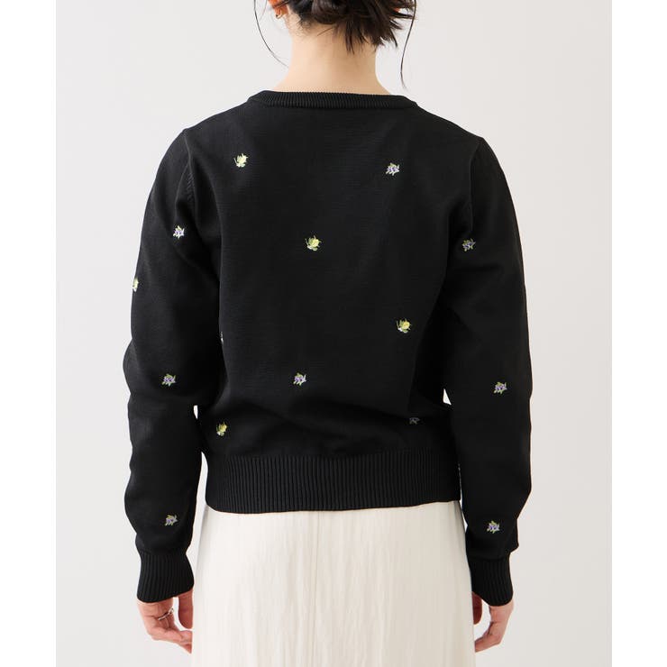 【WEB限定】フルーツ刺しゅうクルーネックカーディガン | VIS  | 詳細画像18 