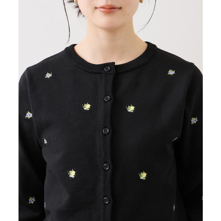 【WEB限定】フルーツ刺しゅうクルーネックカーディガン | VIS  | 詳細画像19 