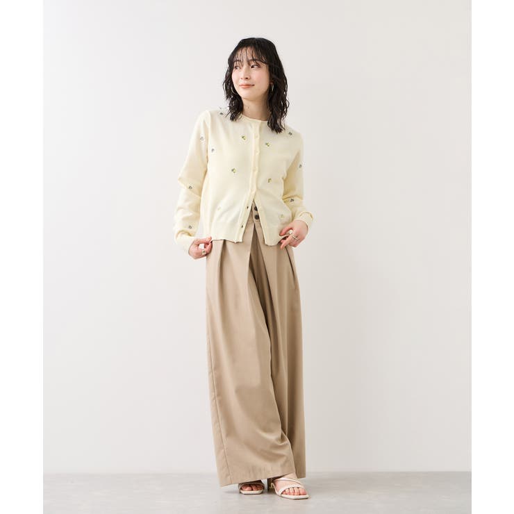 【WEB限定】フルーツ刺しゅうクルーネックカーディガン | VIS  | 詳細画像6 