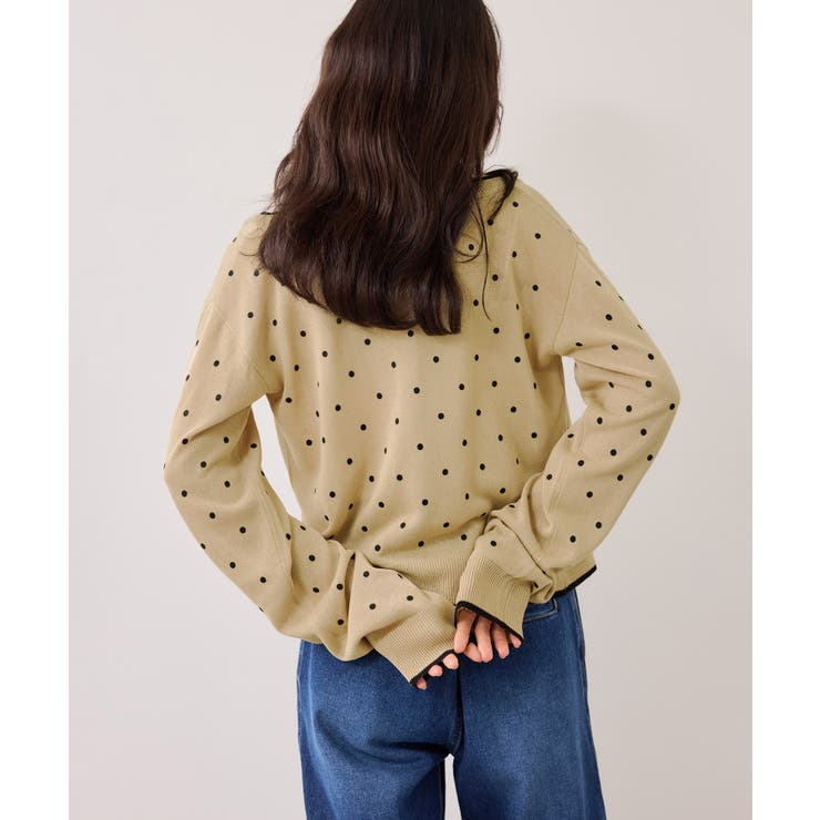 【WEB限定】麻ライクドット配色カーディガン | VIS  | 詳細画像12 