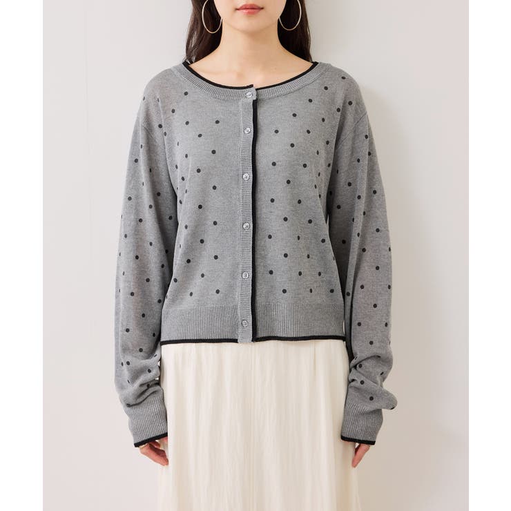 【WEB限定】麻ライクドット配色カーディガン | VIS  | 詳細画像14 
