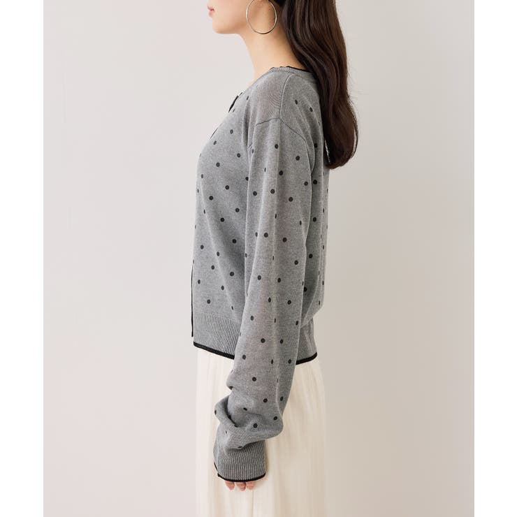 【WEB限定】麻ライクドット配色カーディガン | VIS  | 詳細画像15 