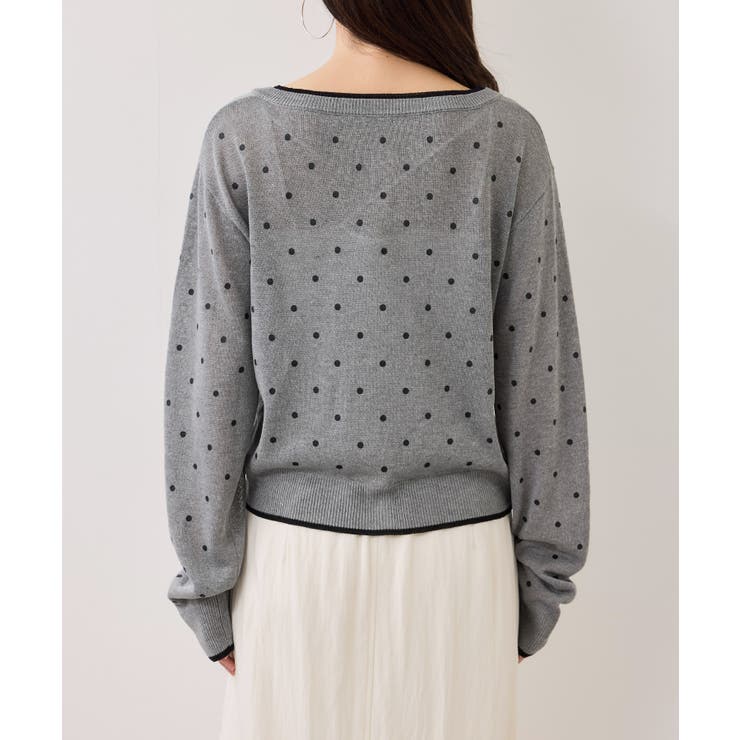 【WEB限定】麻ライクドット配色カーディガン | VIS  | 詳細画像16 