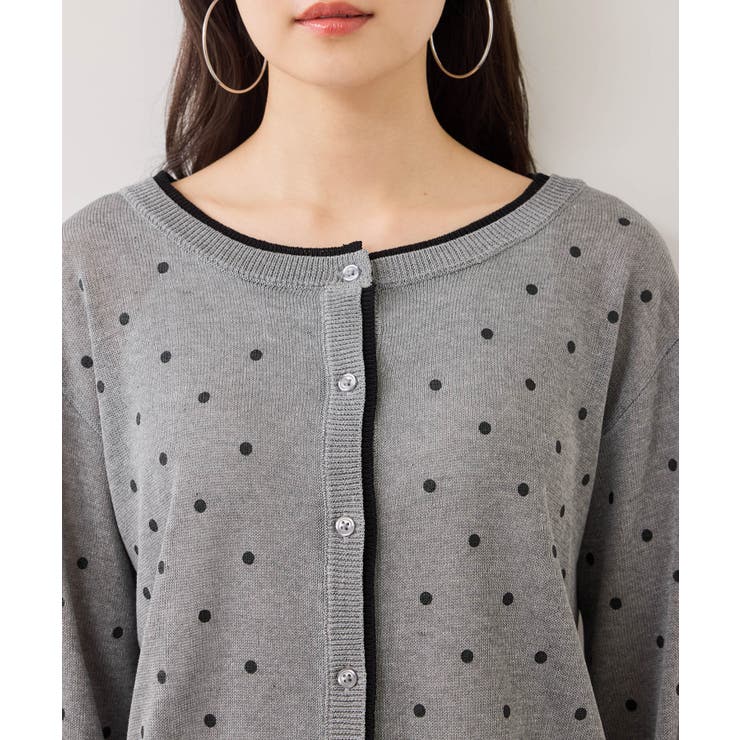 【WEB限定】麻ライクドット配色カーディガン | VIS  | 詳細画像17 