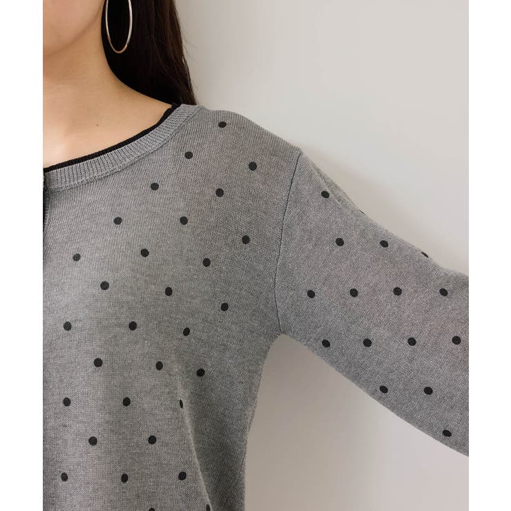 【WEB限定】麻ライクドット配色カーディガン | VIS  | 詳細画像18 