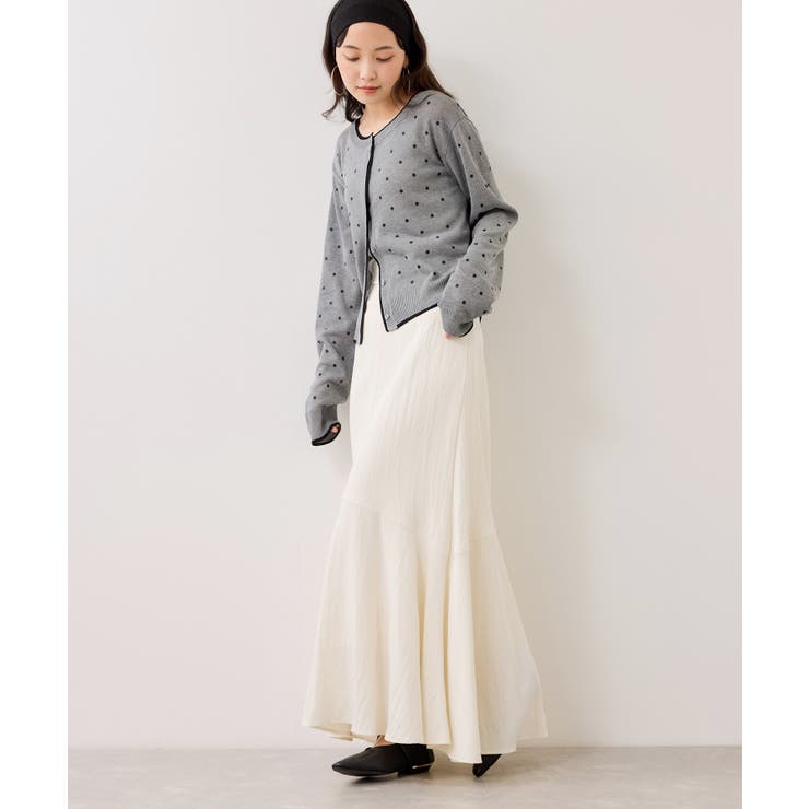 【WEB限定】麻ライクドット配色カーディガン | VIS  | 詳細画像3 