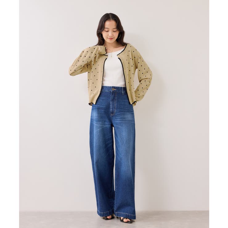 【WEB限定】麻ライクドット配色カーディガン | VIS  | 詳細画像8 