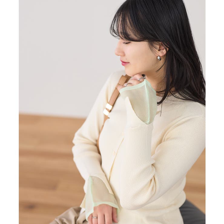 【WEB限定】袖フレア配色レイヤードカーディガン | VIS  | 詳細画像11 