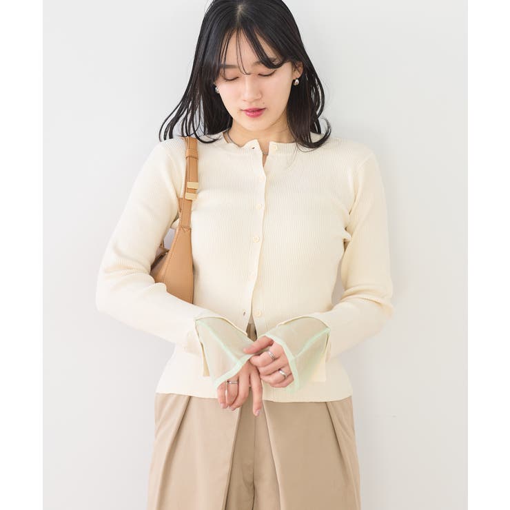 【WEB限定】袖フレア配色レイヤードカーディガン | VIS  | 詳細画像13 