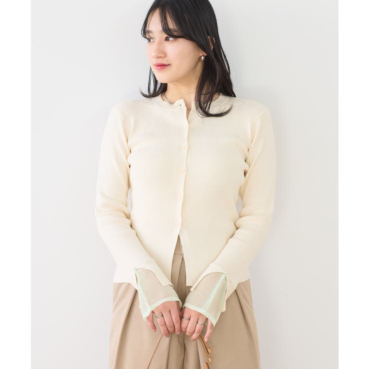 【WEB限定】袖フレア配色レイヤードカーディガン | VIS  | 詳細画像14 