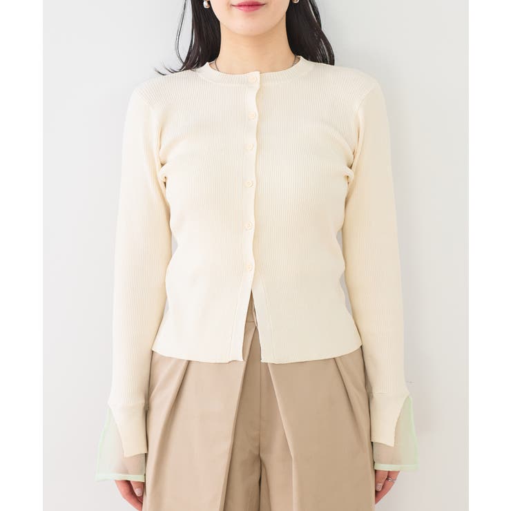 【WEB限定】袖フレア配色レイヤードカーディガン | VIS  | 詳細画像15 