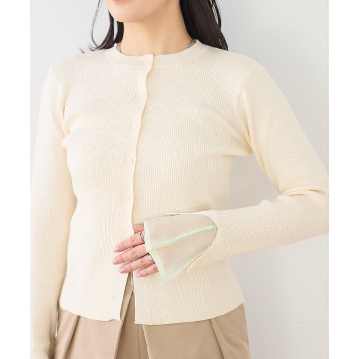 【WEB限定】袖フレア配色レイヤードカーディガン | VIS  | 詳細画像17 