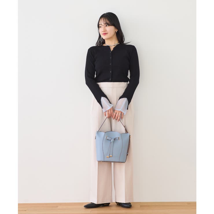 【WEB限定】袖フレア配色レイヤードカーディガン | VIS  | 詳細画像4 