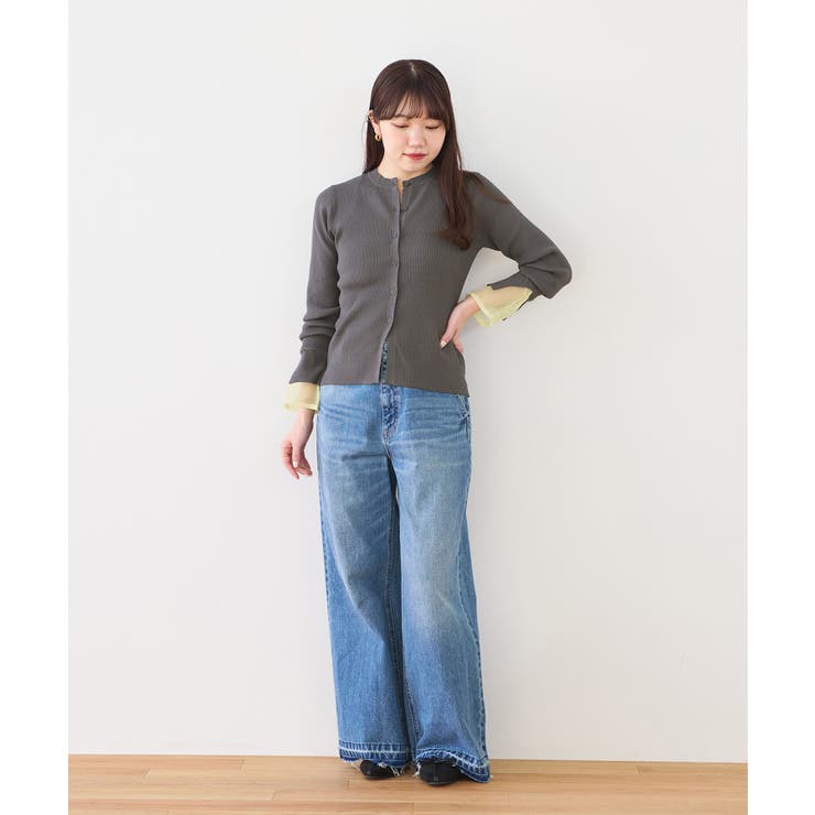 【WEB限定】袖フレア配色レイヤードカーディガン | VIS  | 詳細画像5 