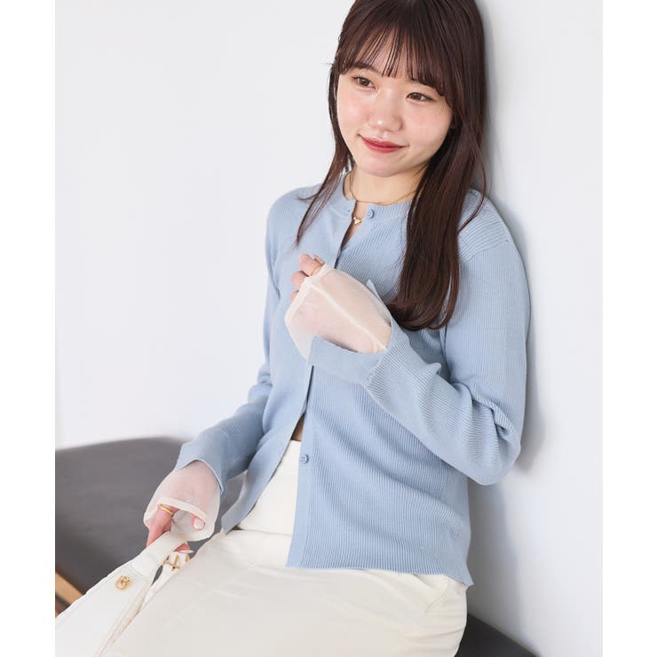 【WEB限定】袖フレア配色レイヤードカーディガン | VIS  | 詳細画像8 