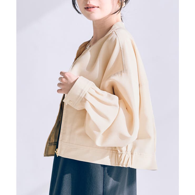 【洗える】バンドカラージップアップブルゾン | VIS  | 詳細画像2 