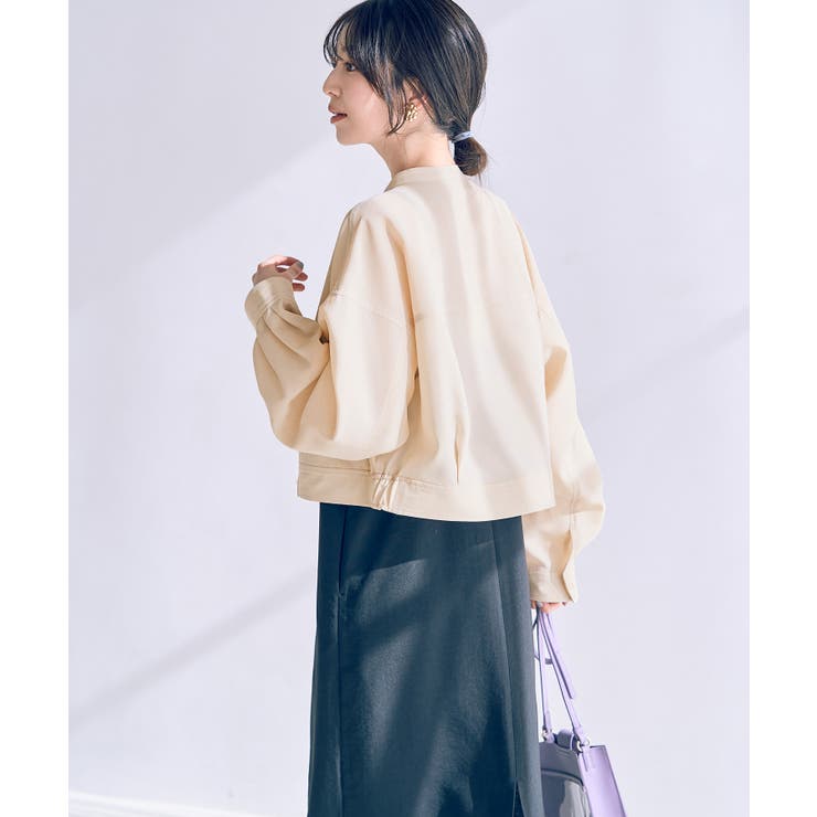 【洗える】バンドカラージップアップブルゾン | VIS  | 詳細画像4 