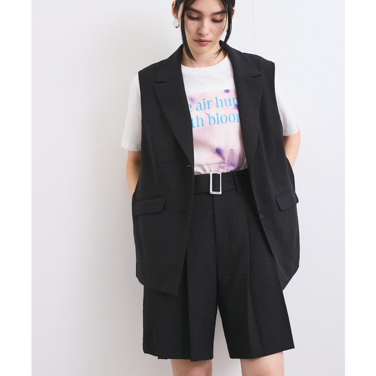 ブラック(01) | 【セットアップ対応】サイド深スリットジレベスト | VIS 