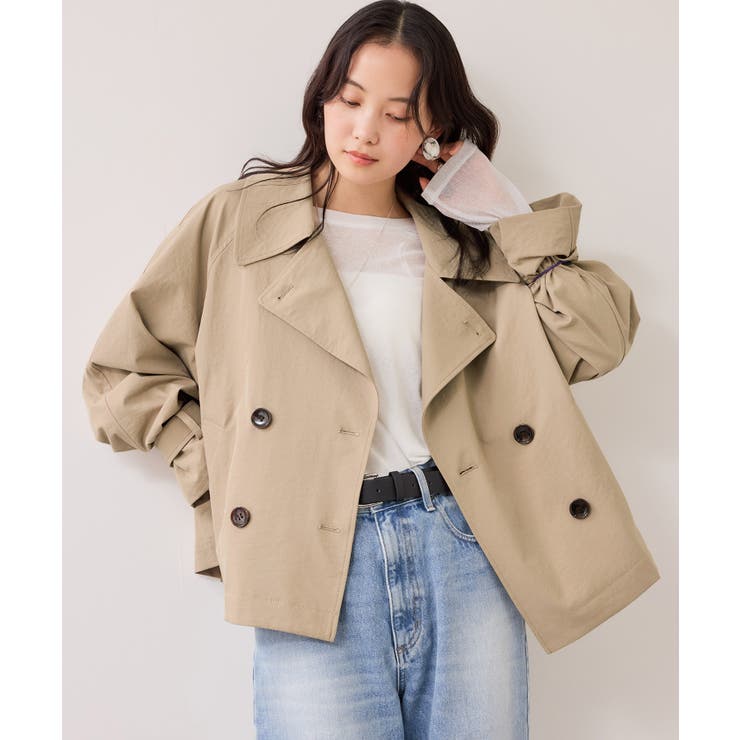 ショートトレンチコート/UVケア・撥水・花粉ガード | VIS  | 詳細画像1 