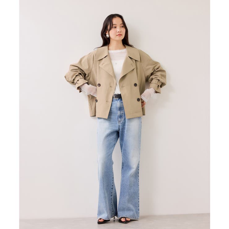 ショートトレンチコート/UVケア・撥水・花粉ガード | VIS  | 詳細画像2 