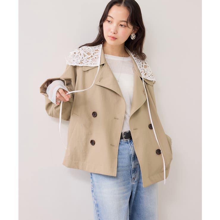 ショートトレンチコート/UVケア・撥水・花粉ガード | VIS  | 詳細画像6 