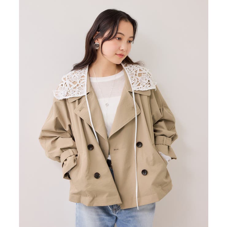 ショートトレンチコート/UVケア・撥水・花粉ガード | VIS  | 詳細画像8 